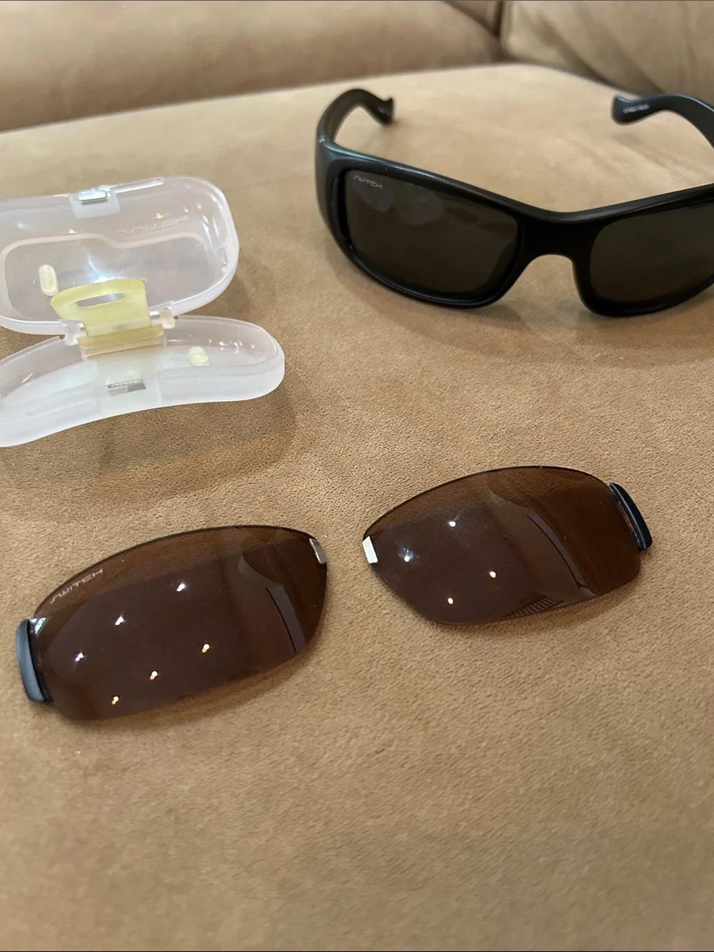 Switch Black Matte Polarized Sunglasses with Magnetic Interchangeable Lenses
